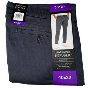 Banana Republic Men’s Size 40×32 Gray Pant Chino Straight Slim Fit Stretch Grey
